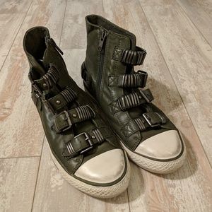 Ash High top leather sneakers in military green